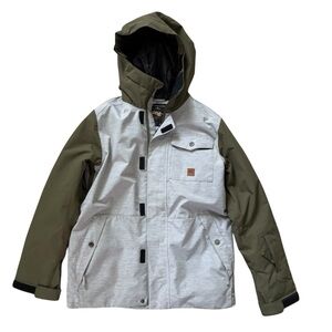 Quicksilver big boys size 14/XL ski/snowboard jacket in dark green & gray